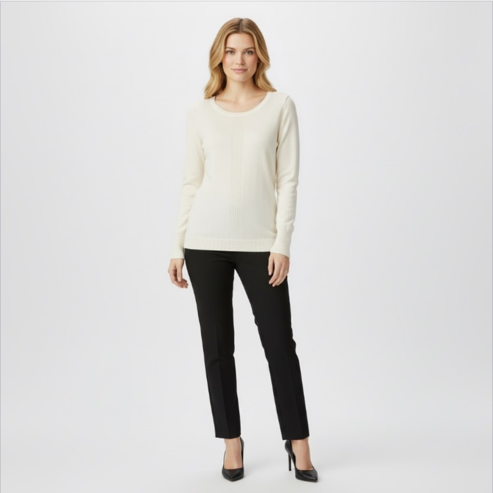 Talbots Women's Cream Scoop Neck  Sweater size MP